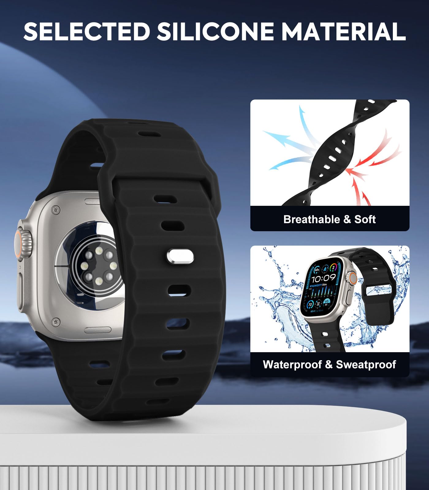MoKo Ocean Band Compatible with Apple Watch 42/44/45/46/49mm