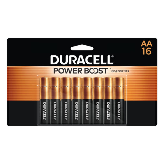 Duracell Coppertop AA Batteries with Power Boost Ingredients, 16 Count (Pack of 1) Long-lasting Alkaline Double AA Battery for Household and Office…