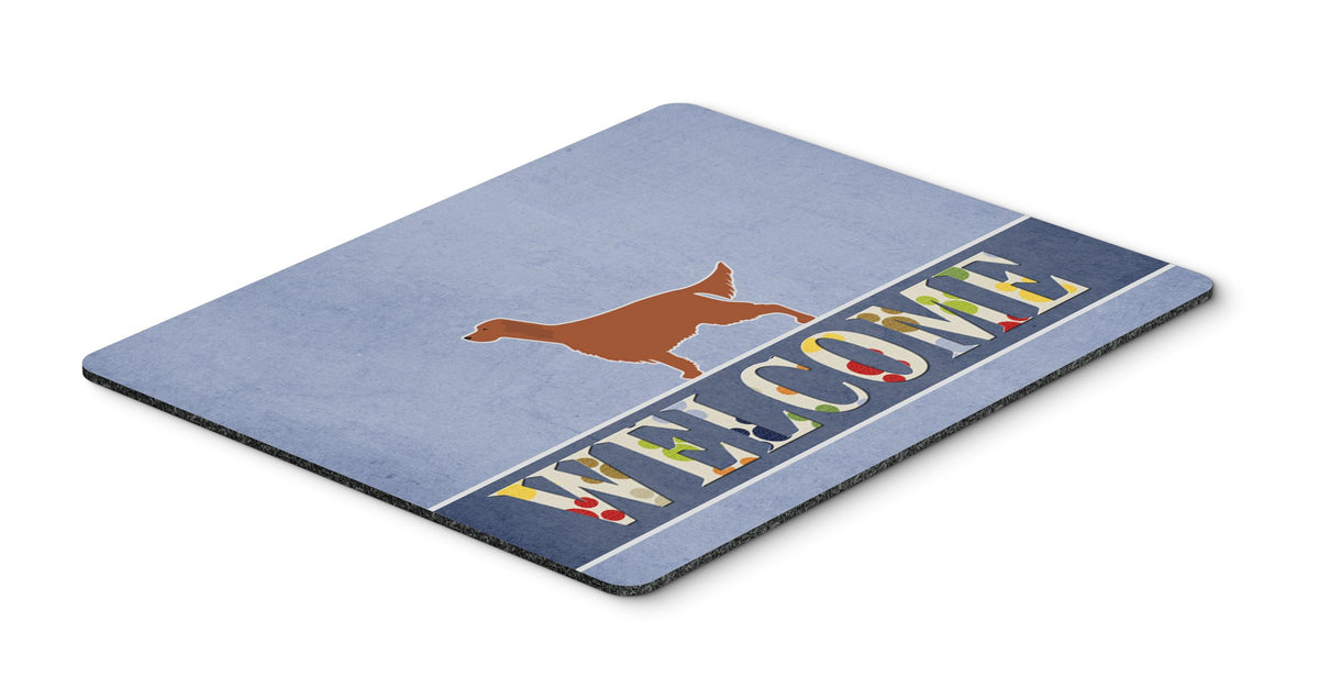 Caroline's Treasures BB5497MP Irish Setter Welcome Mouse Pad, Hot Pad or Trivet for Home Office Gaming Working Computers Laptop Mouse Mat,Washable