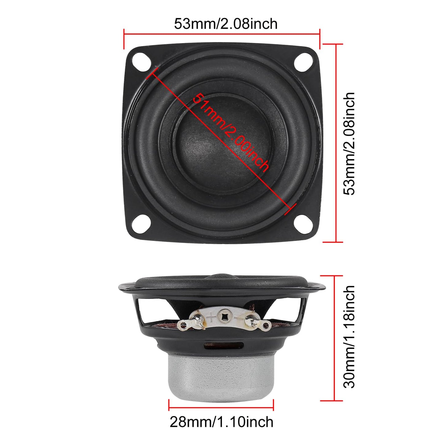 2PCS 2 Inch 4 Ohm 10W Audio Speaker 2" 4O 10W Loudspeaker for Arduino DIY