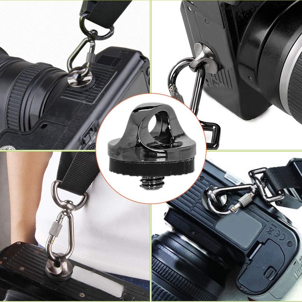 KingBra 6pcs 1/4" Quick Install Metal Screw Holder for Quick Release Camera Neck Strap