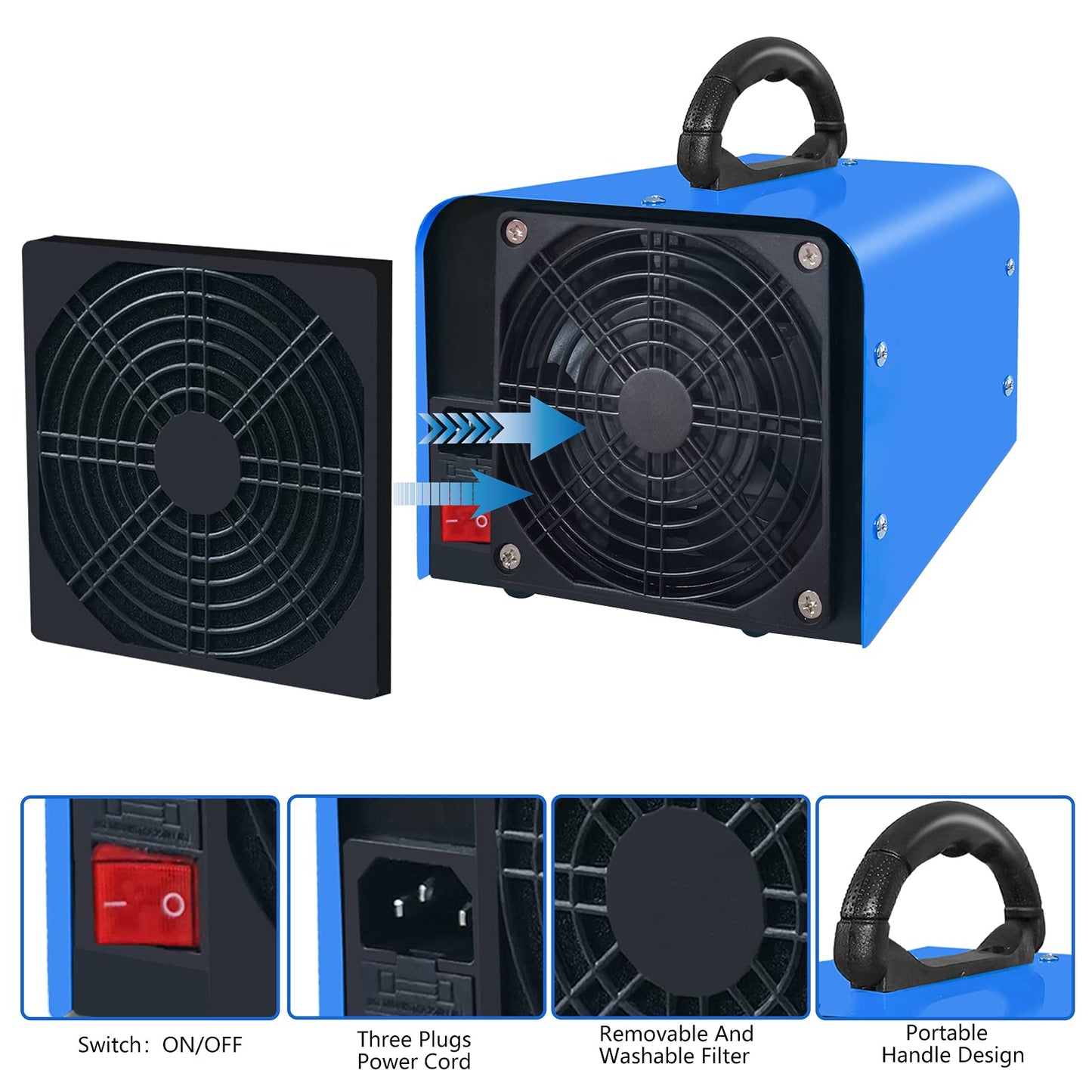 Ozone Generator 280,000mg/h Ozone Odor Eliminator Ozone Machine Ionizer Odor Remover Deodorizer Ozonator for Home, Cars and Pet Odor Removal