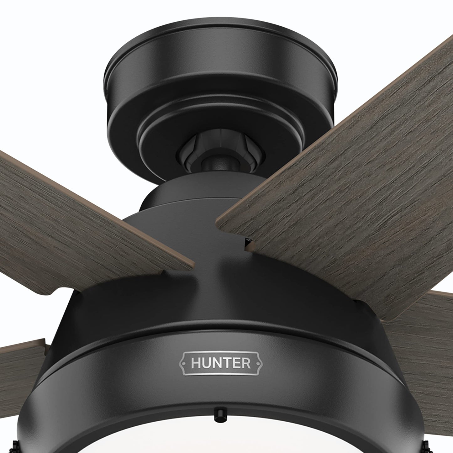 Hunter Fan 44 inch Casual Matte Black Indoor Ceiling Fan with LED Light Kit and Pull Chain (Renewed)