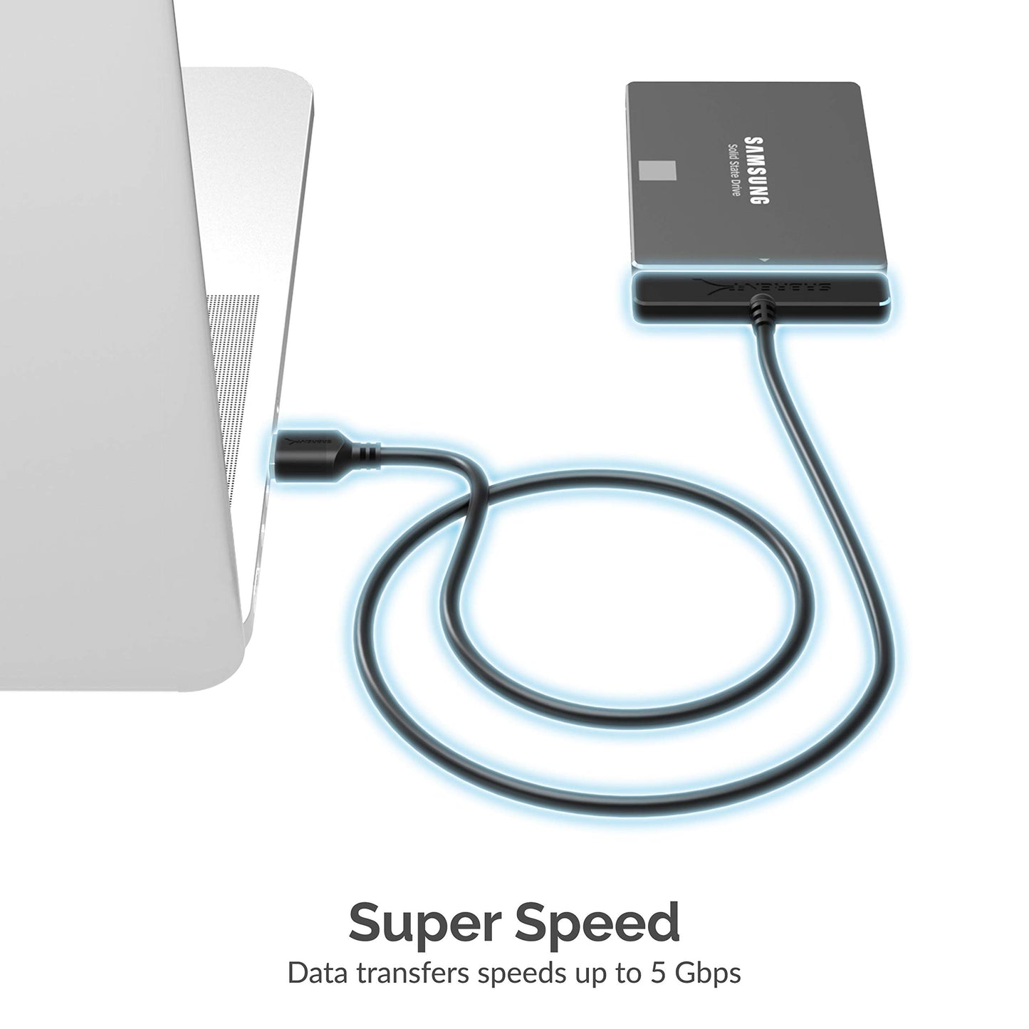 SABRENT SATA to USB Cable - USB 3.0 to 2.5” SATA I/II/III Hard Drive Adapter - External Converter for SSD/HDD Data Transfer (EC-SSHD)