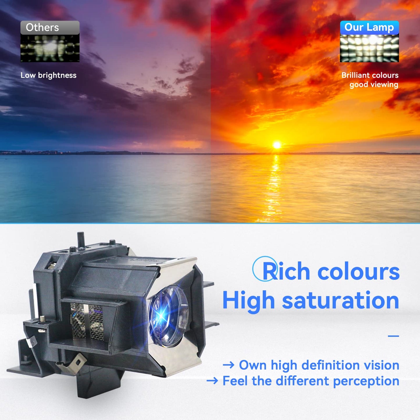 ZMSTLAMP for Epson ELPLP39 PowerLite Home Cinema 1080 1080UB 720, PowerLite PC 1080 PC 1080UB HC 1080 HC 1080UB HC 720 PC 810, EMP-TW1000 EMP-TW2000
