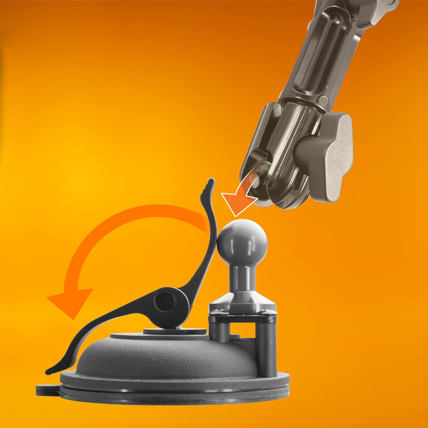 iBOLT 20mm Metal Ball Suction Cup Base for Industry Standard 20mm Dual Ball Socket mounting arms
