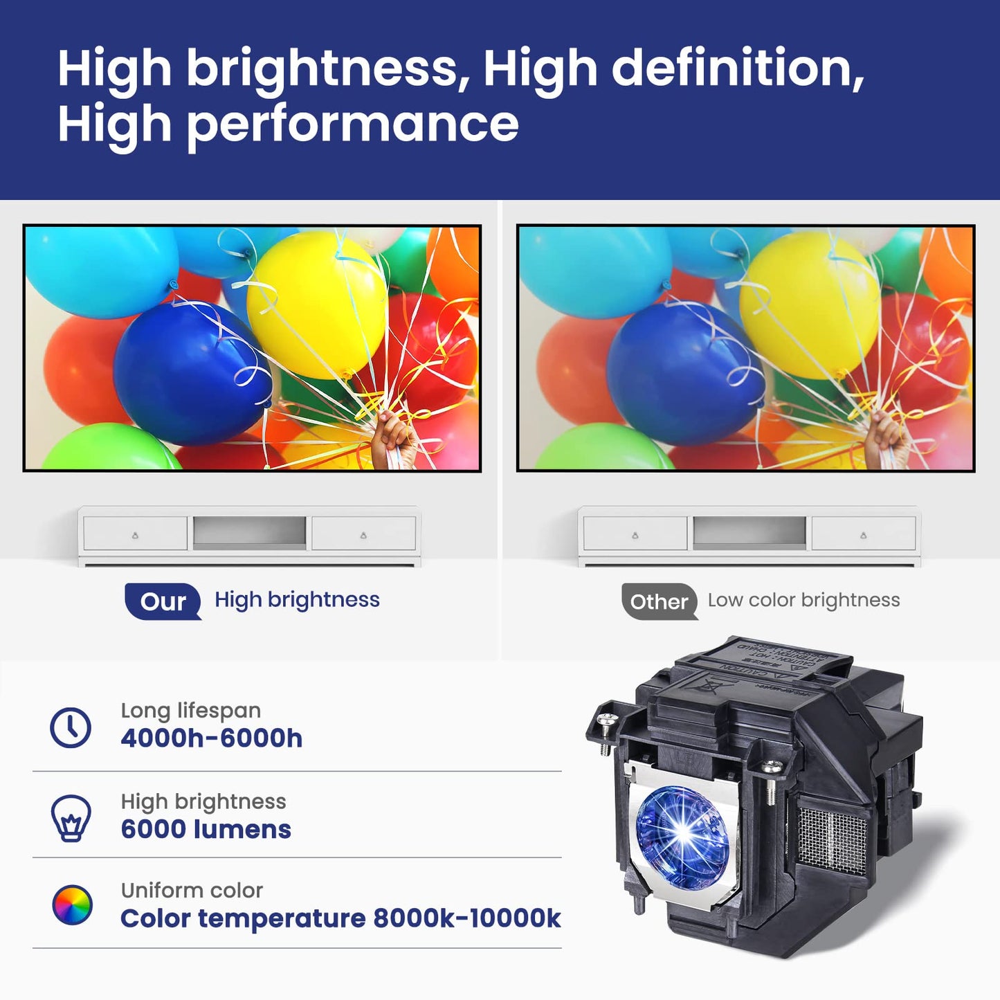 CARSN ELP97/V13H010L97 Replacement Projector Lamp for EPSON Elplp97 Powerlite Home Cinema 2200 2250 1080 880 VS260 EX9230 EX9240 EX3280 EX5280 EX7280