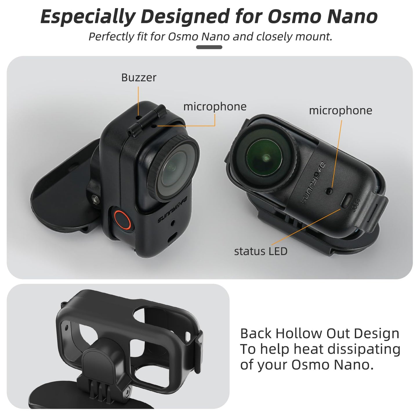 Honlyn Magnetic Mount Stand Compatible with DJI Osmo Nano, 360° Adjustable Camera Holder, Multifunction Accessories Expansion Adapter Bracket for Osmo