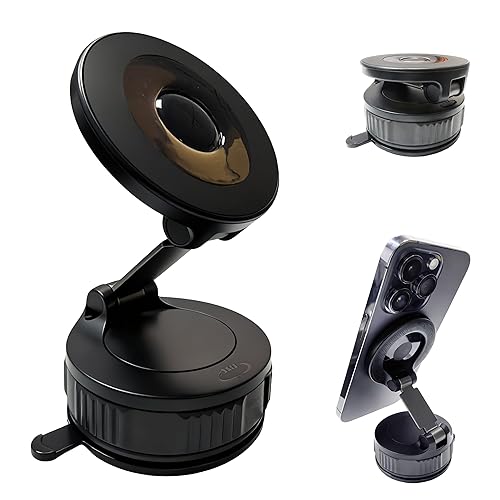 RIAYVIL Car Phone Holder Mount with Nano Gel Vacuum Magnetic Suction,Magsafe Car Holder, Phone Mount for Car/Home/Workplace, Compatible for Phones