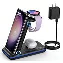 Wireless Charging Station for Samsung/Android, Fast Wireless Watch Charger Station Compatible for Samsung Galaxy S25 Ultra/S24/S23+/Z Flip 7/6 Fold