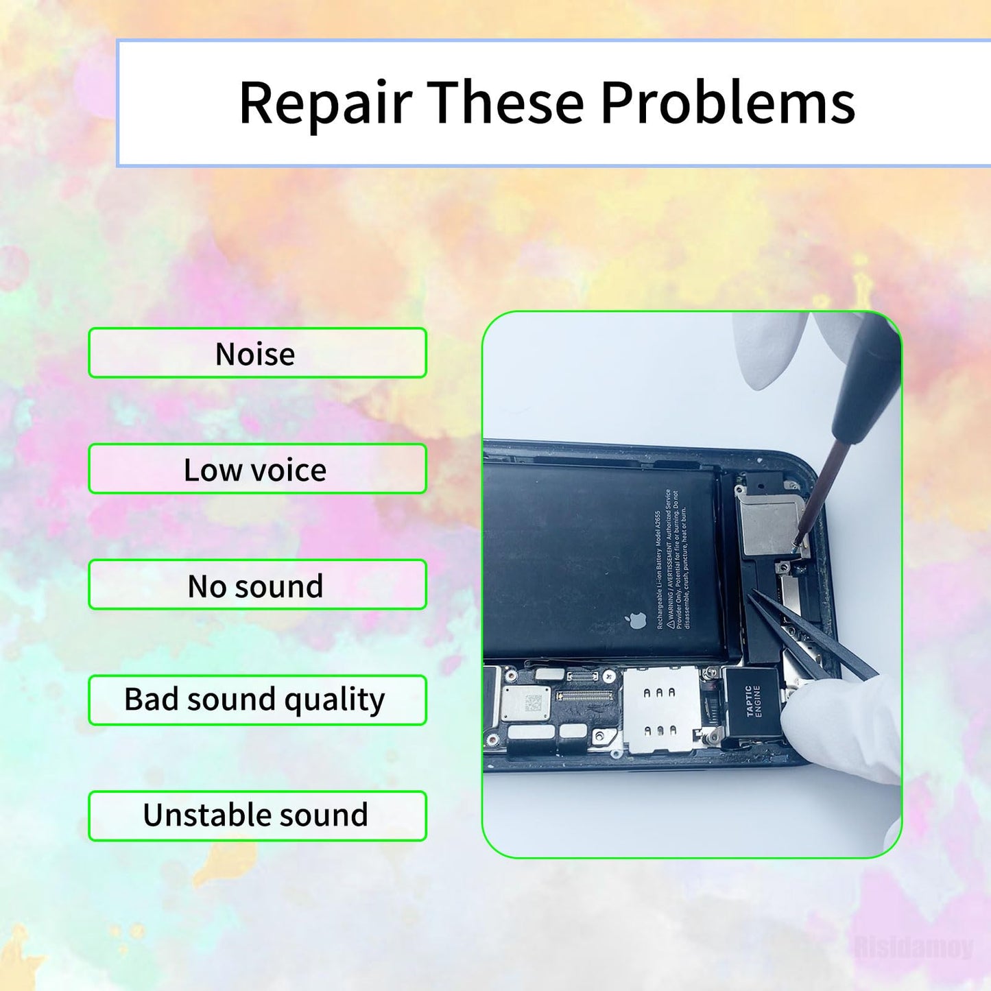 Risidamoy Loud Speaker Replacement for iPhone 12 Pro Max Fix Loudspeaker Module Replace 12Promax Buzzer Ringer Sound Audio Part Flex Cable Assembly