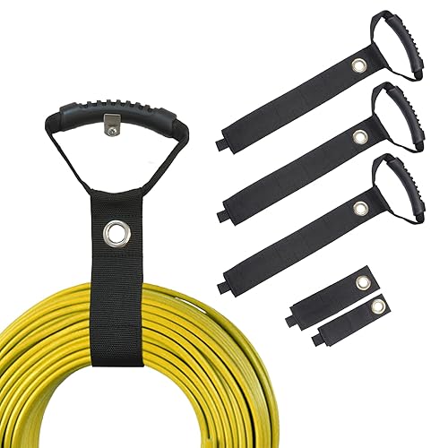 Portable Extension Cord Holder and Organizers,Storage Straps with Carrying Handle and Grommet, for Cables, Ropes, Garden Water Hoses Carrying