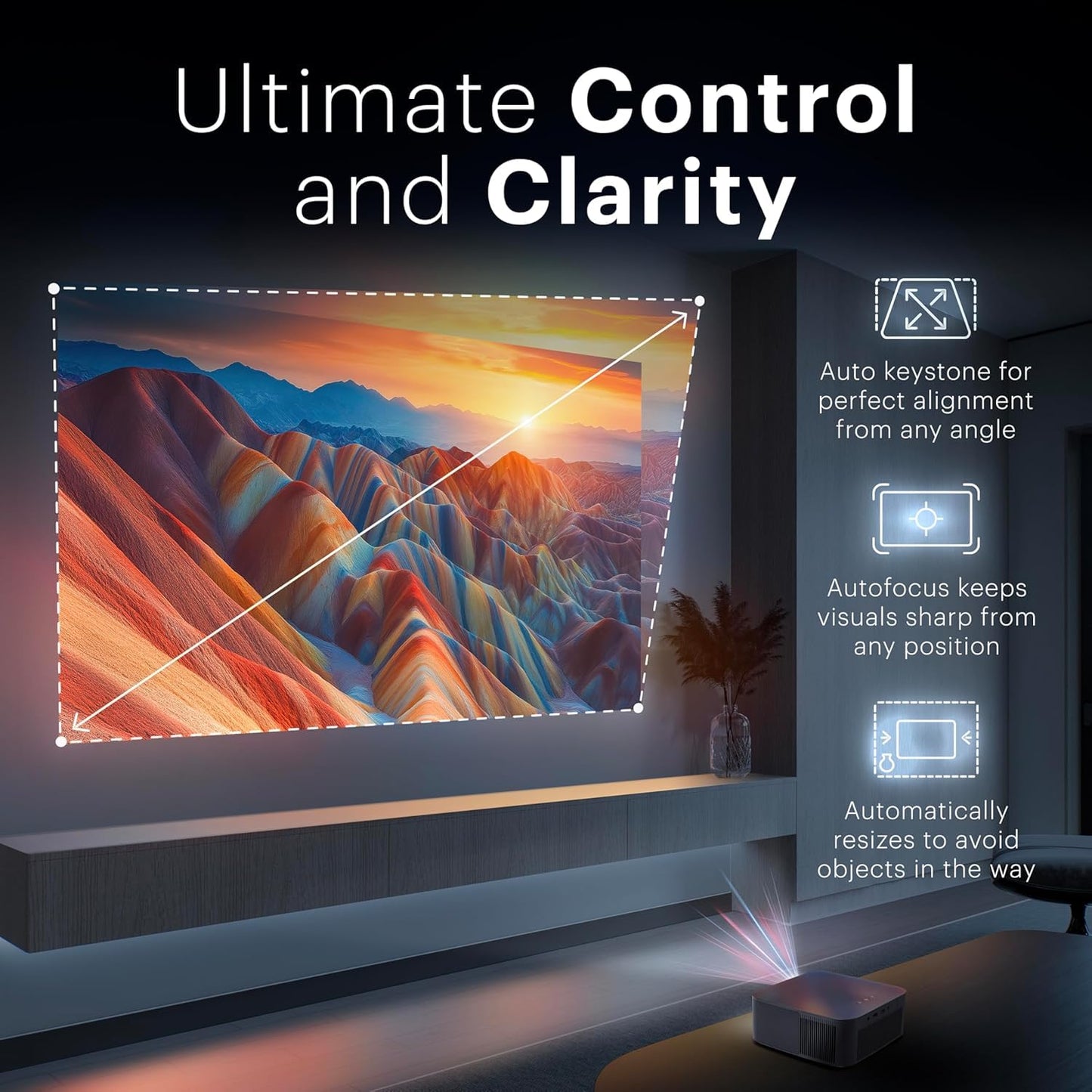 Kodak Flik X20 1080p Smart Projector, Google TV Dongle Built-In | 300 ANSI Lumens LED | Auto Focus & Keystone | HDMI & USB | Wi-Fi , Bluetooth 5.0 |