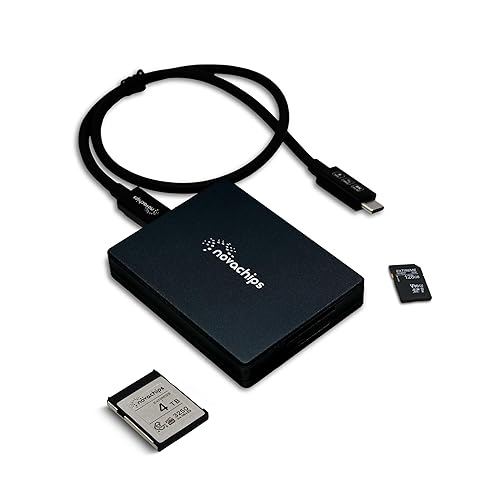 Novachips USB 3.2 10Gbps Combo Card Reader for CFexpress Type B and SDXC, MagSafe Compatible Dual Card Reader for Apple, Smartphones, Cameras