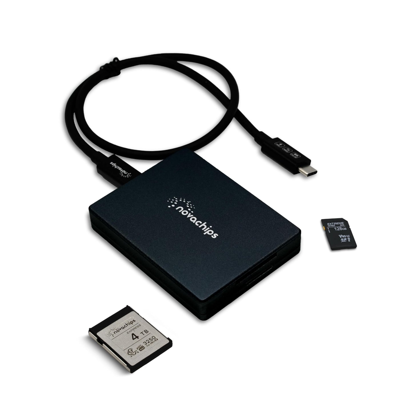 Novachips USB 3.2 10Gbps Combo Card Reader for CFexpress Type B and SDXC, MagSafe Compatible Dual Card Reader for Apple, Smartphones, Cameras
