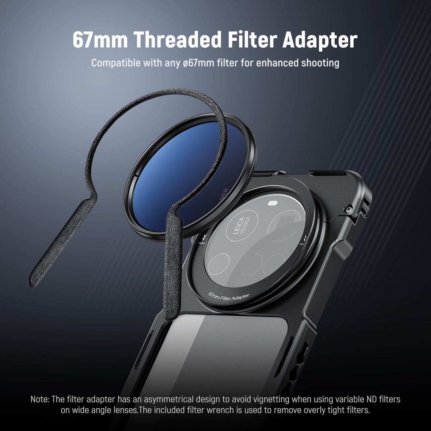 NEEWER 15 Ultra Cage, Quick Release Video Rig Case Phone Stabilizer Holder Compatible with Xiaomi 15 Ultra with 67mm Filter Adapter & 17mm Lens