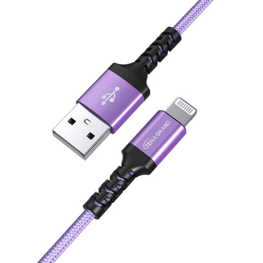 Tera Grand - Apple C89 MFi Certified Lightning to USB-A Braided Cable for iPhone 14/13/12/11 Pro Pro Max Plus Mini, SE XS Max XR X, 8/7/6 Plus, iPad…