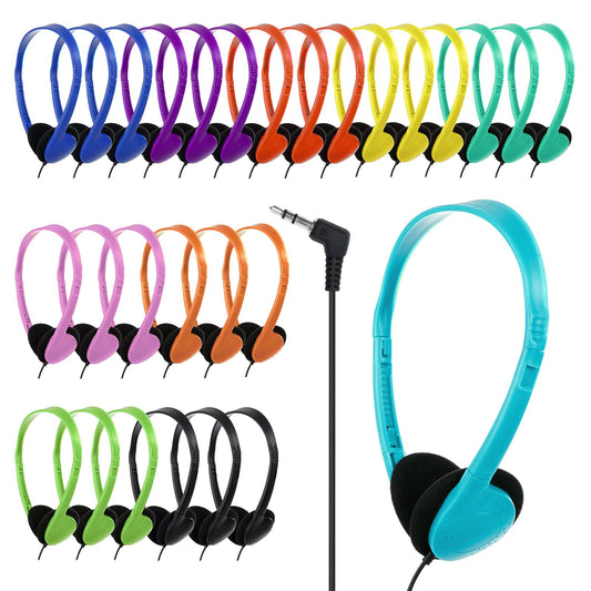 YFSFQS Classroom Kids Headphones Bulk 30 Pack for School Students Children Teen Boys Girls, Wholesale Bulk Headphones for Classroom Earphones (10 Mix…