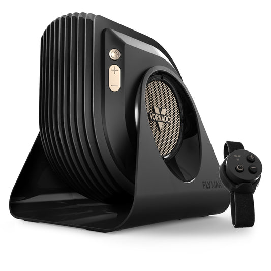 Vornado FLY MAX High Velocity Floor Fan, 4 Speed Settings, 180° Adjustable Tilt, Remote Control, 2300 FPM, Powerful Airflow, Fitness Cooling for Gym