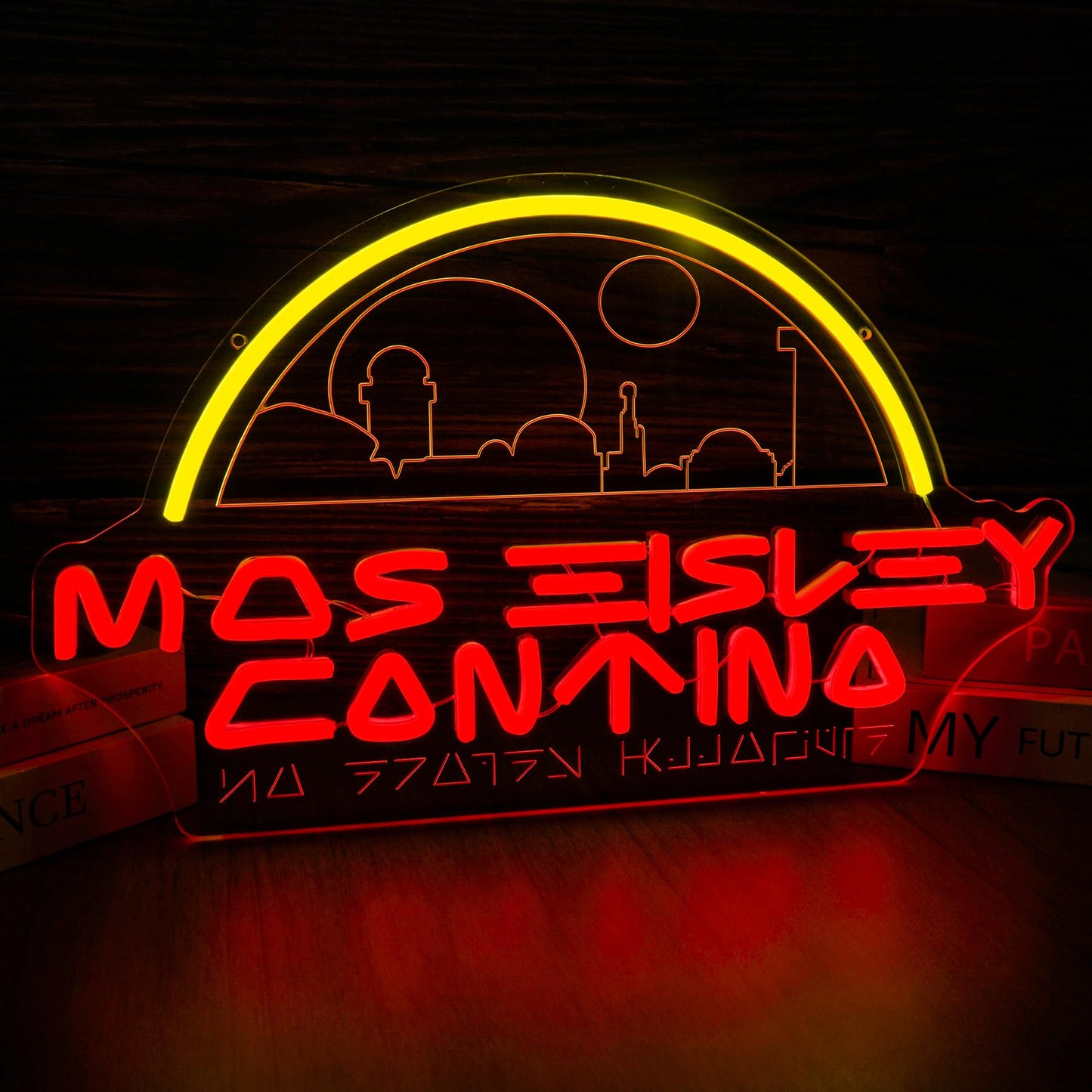 Cantina Neon Sign for Wall Decor USB Powered Led Sign for Sci-Fi Movie Fans Dimmable Neon Light for Man Cave Bar Game Decor Gift for Sci-Fi Movie