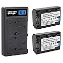 2-Pack NP-FH50 Battery with USB-C Smart LCD Dual Charger for Sony DSLRA230 DSC-HX1 DSC-HX100V HDR-TG5V DSLR-A230 DSLR-A330 DSLR-A380 DSLR-A390