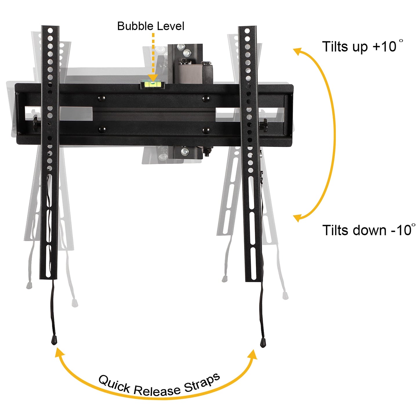 Flash Furniture FLASH MOUNT Full Motion TV Wall Mount - Built-In Level - Max VESA Size 400 x 400mm - Fits most TV's 32" - 55" (Weight Cap 55LB)