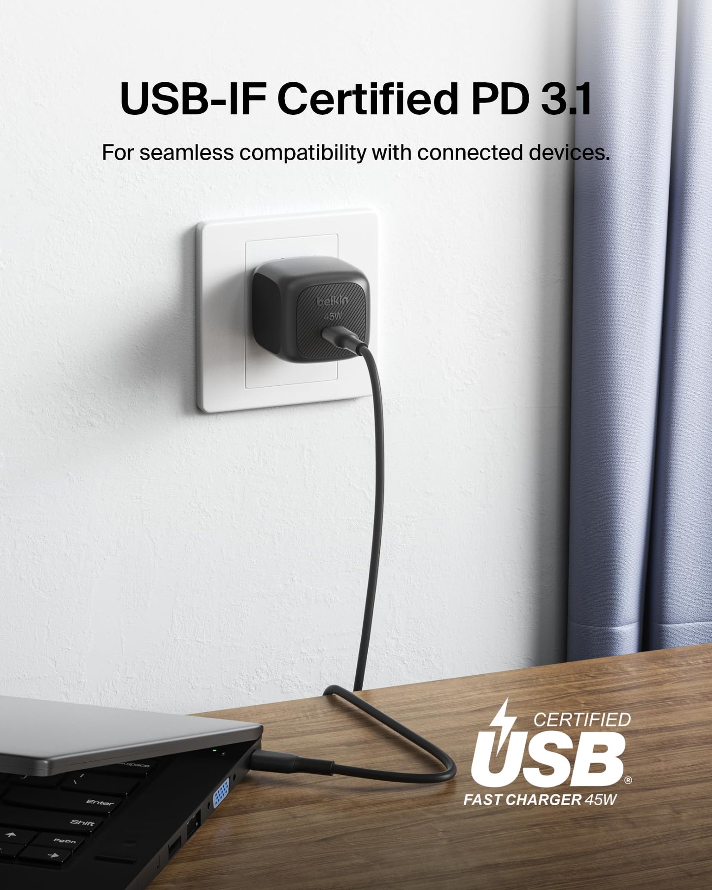 Belkin 45 Watt USB C Charger Block (2 Pack), USB-C Cable Included, PD3.1 PPS Fast Charging, Samsung Galaxy S26, S25, Apple iPhone 17, Air, Pro, Pro