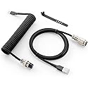 GUNMJO Pro Custom Coiled USB C Cable for Gaming Keyboard, Double-Sleeved Mechanical Keyboard Cable with Detachable Metal Aviator, 1.5M USB-C to USB-A