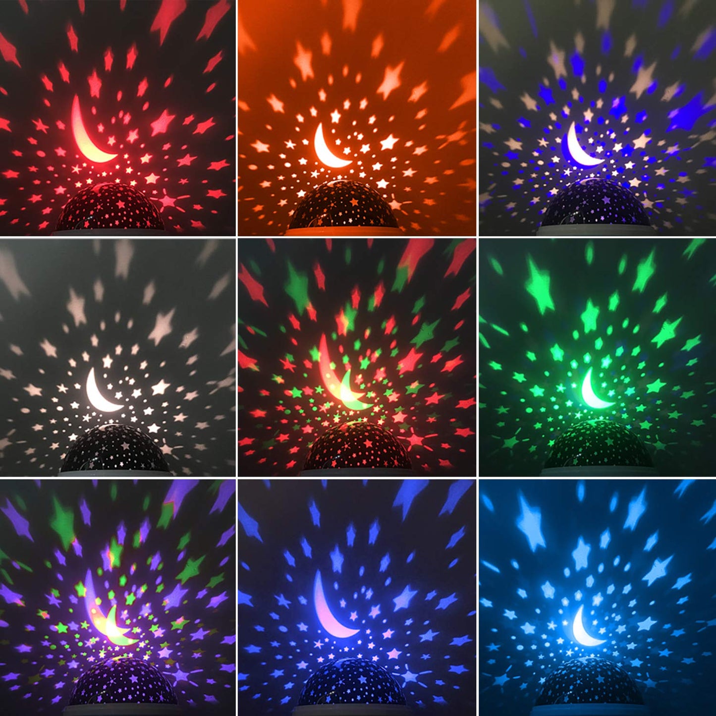 RICTLY Night Light for Kids, Kids Night Light Nebula 360 Degree Rotation - 4 LED Bulbs 12 Light Color Star Projector Changing with USB Cable, Romantic