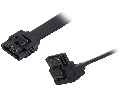 Nippon Labs SATA3L0.8FT-90/180BK 10-Inch Sata Cable with Locking Latch, Black