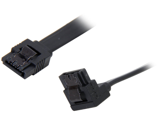 Nippon Labs SATA3L0.8FT-90/180BK 10-Inch Sata Cable with Locking Latch, Black