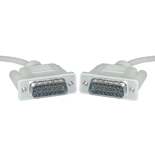 CableWholesale DB15 Monitor Cable, 28 AWG Single Shielded Cord, 15 Pin Male to Male DB15 Male Connector, VGA M/M Cable, Beige, 10 Feet