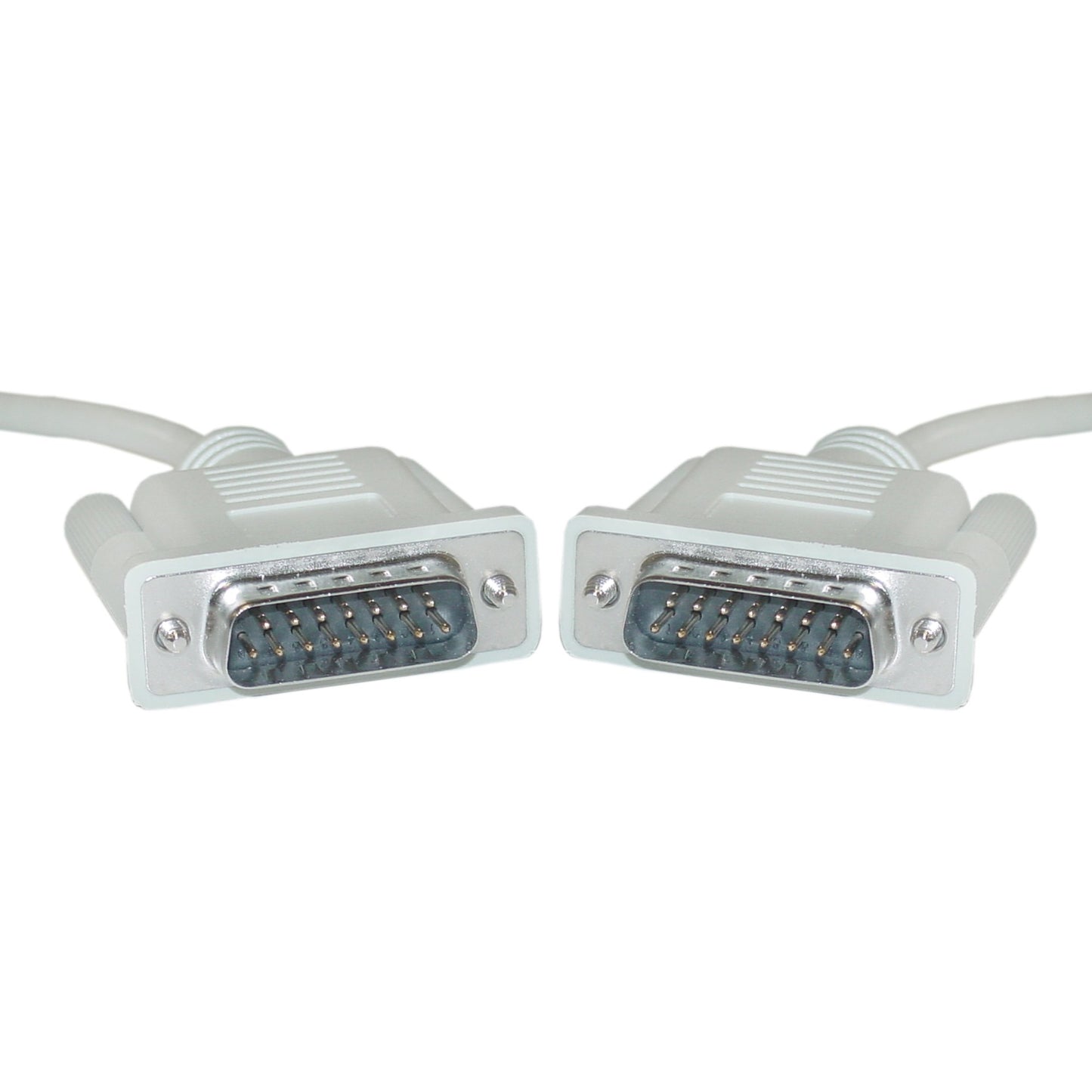 CableWholesale DB15 Monitor Cable, 28 AWG Single Shielded Cord, 15 Pin Male to Male DB15 Male Connector, VGA M/M Cable, Beige, 10 Feet