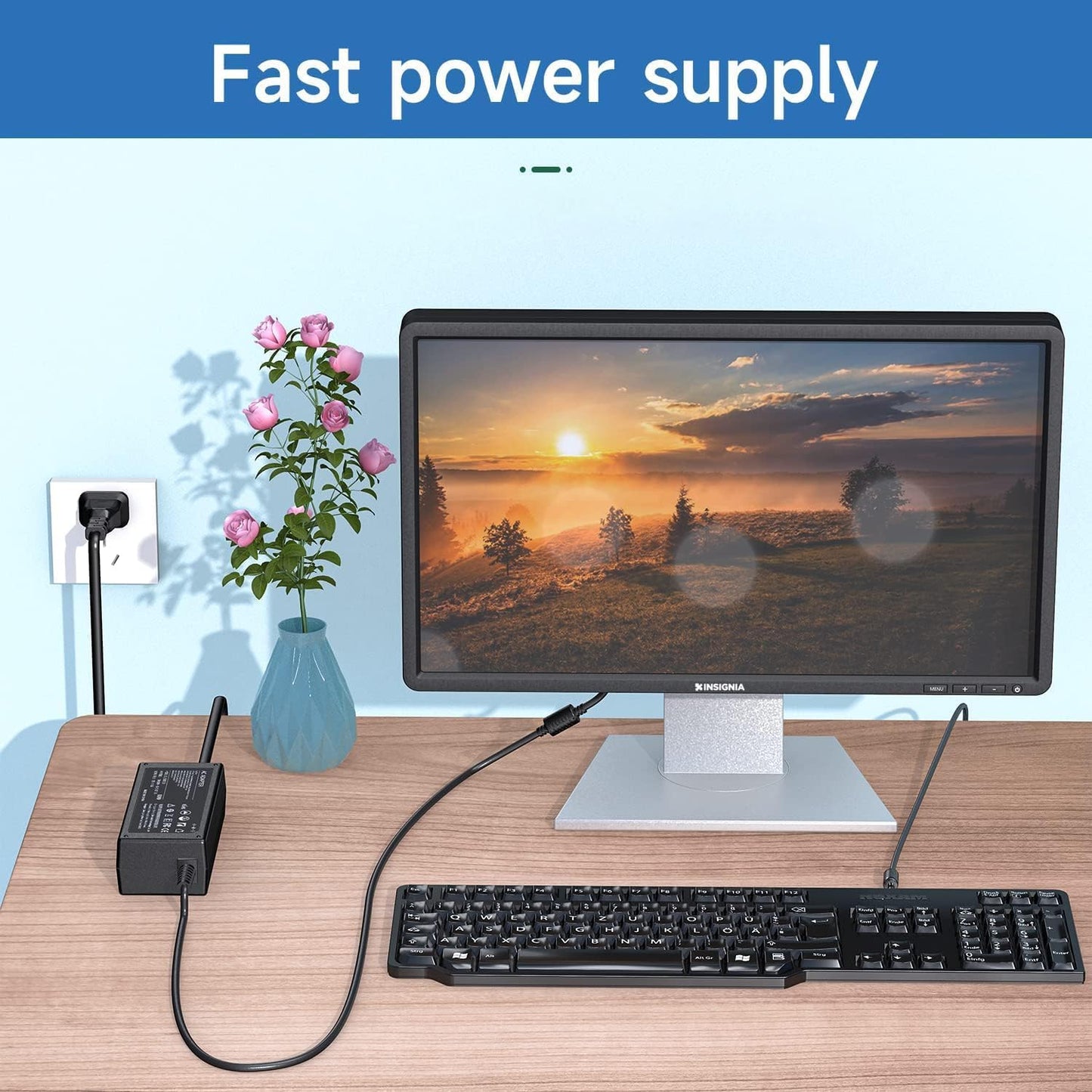12V 5A Power Cord Compatible with Sceptre Monitor, AC Adapter for EC Series 35" 32" 30" 27" 24" 22" 20" 19" 15", E248W E225W E205W E275W Monitor…