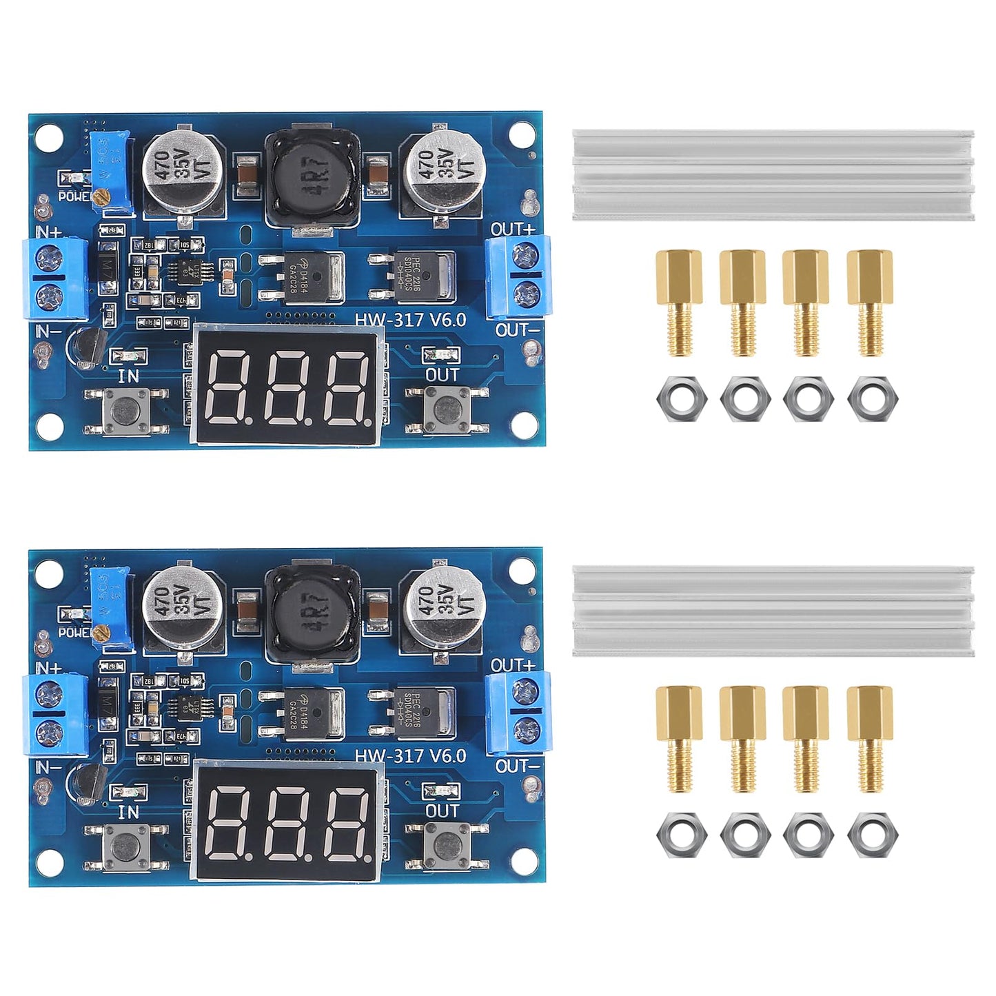 D-FLIFE 2pcs LTC1871 DC-DC Boost Step-up Voltage Converter Module 100W High Power Adjustable Output 3.5-35V Power Regulator Board with LED Voltage…