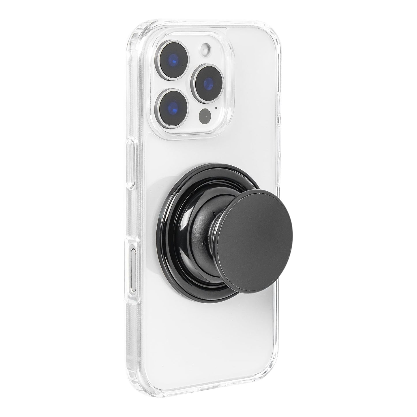 FAB POPS Magnetic Cell Phone Grip, Expanding Landscape Kickstand, Snap-On Magnetic Attachment, Universal Adhesive Adapter Ring Included, Removable