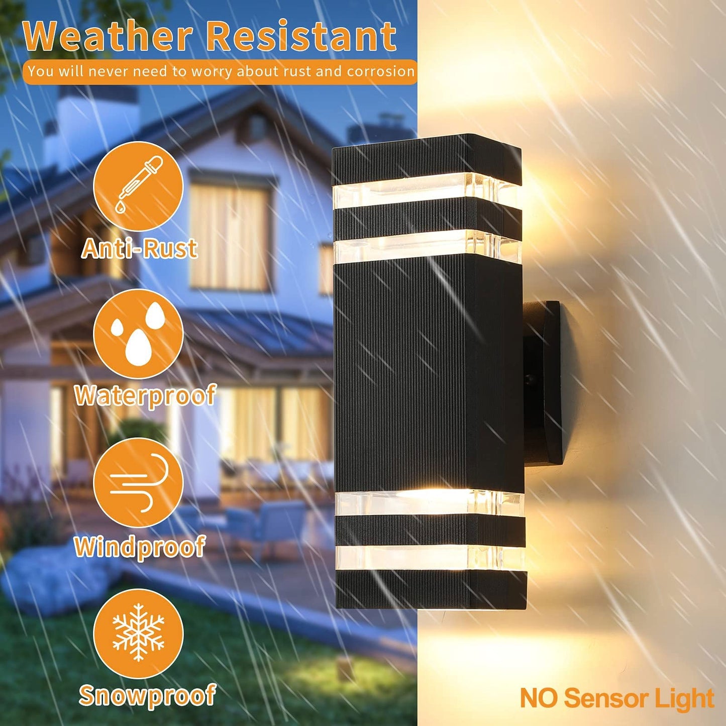tewei LED Square Up and Down Lights Outdoor Wall Mount Light,14W IP65 3000K 1100LM Warm White, Modern Fixtures Aluminum Waterproof Exterior Lamps