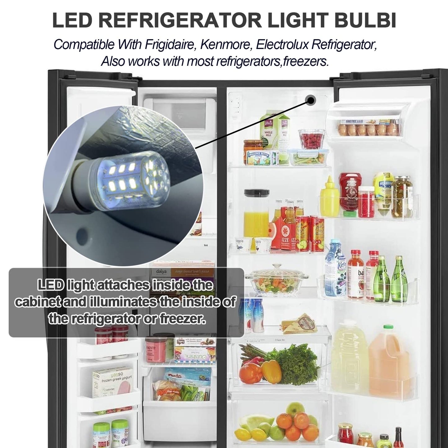 KEI D34l Refrigerator Light Bulb FOR Frigidaire 3.5W LED Refrigerator Bulb