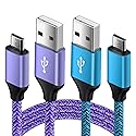 Android Charger Micro USB Cable 2 Pack 6ft Long Braided Cords Fast Charging Compatible for Samsung Galaxy S7 S6 Edge/Active, J8 J7 J3 V, Moto E5 G5 G6
