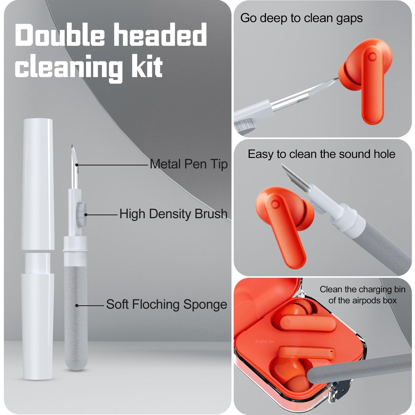 [with Safety Lock] Compatible with CMF Buds/CMF Buds 2a Case Cover, Full Body Shockproof Hard PC Protective Case with Lanyard & Cleaner Kit