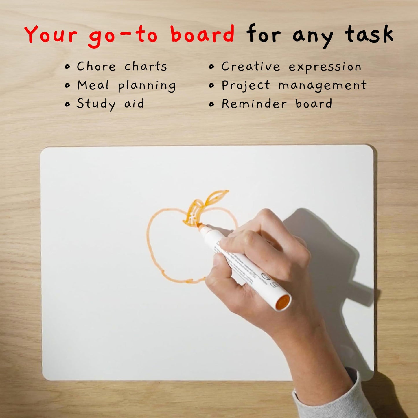 Board Geeks 6 Small Dry Erase Board for Kids - Mini White Board for Students and Teachers - Durable and Portable Individual Whiteboard with Rounded