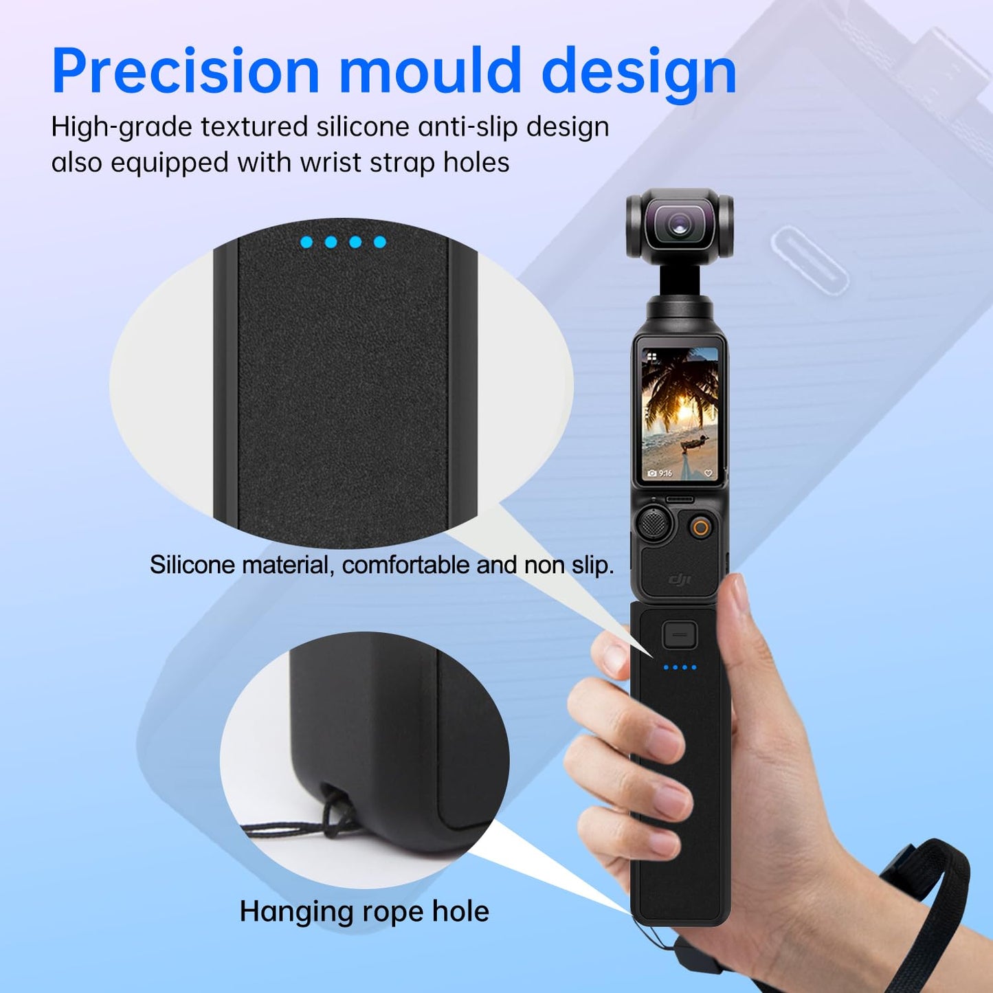 Suptig Handle Grip Battery Charger Battery Handle Built-in 5000mAh Battery Compatible for DJI Pocket 3, Xtra Muse Gopro, Insta 360, Akaso, Phone