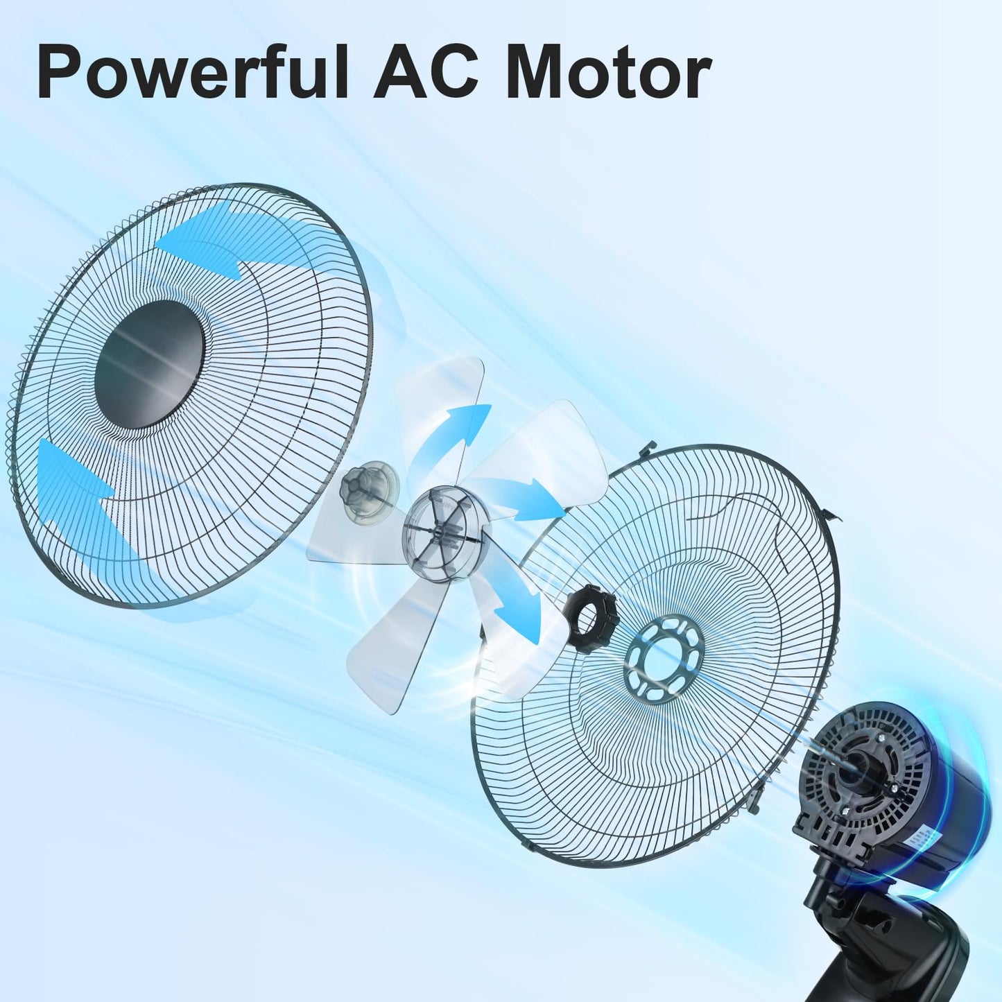 Aotop 16 inch Wall Mount Fan with Remote Control - 2 Pack, 3-Speed and 3 Modes, Timer Function, Adjustable Head, Oscillating Fan for Home and Office