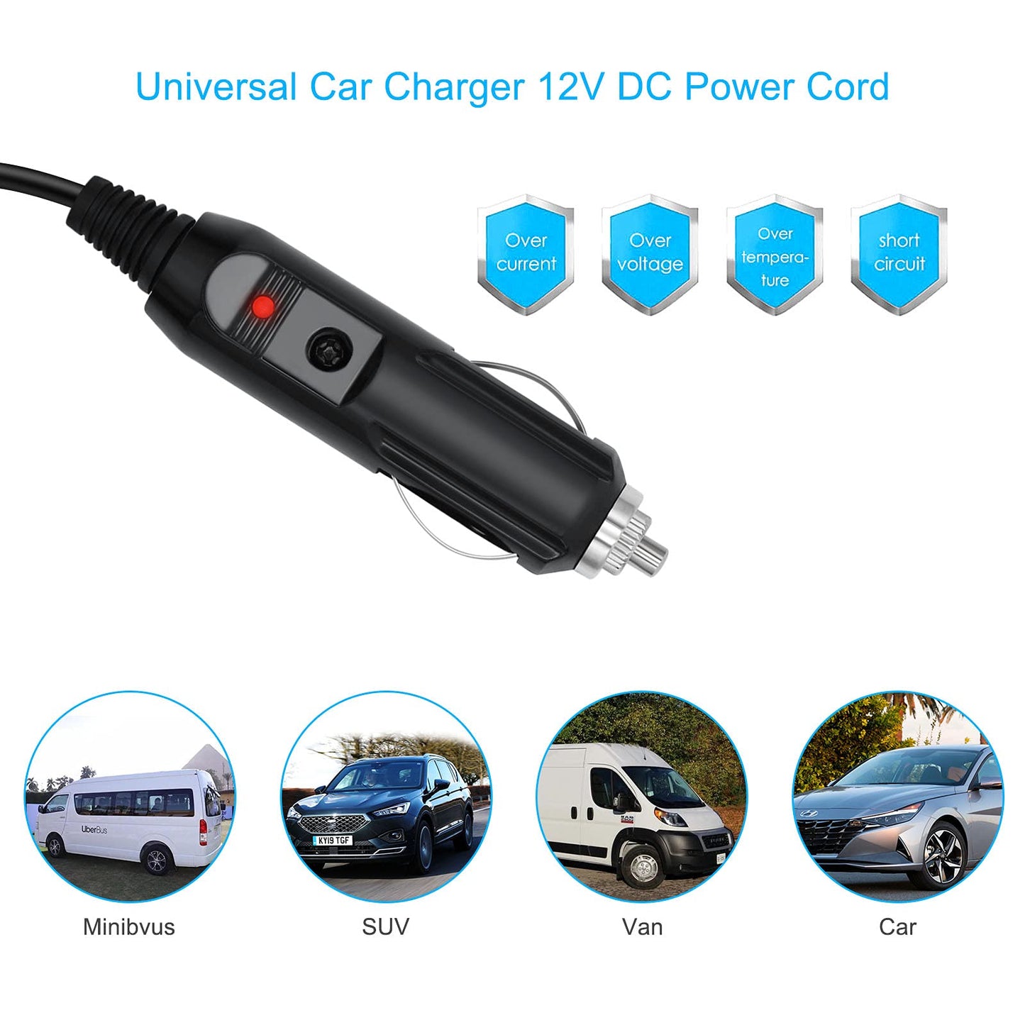 12V DC Adapter Replace Inogen One DC Power Cord BA-306, Car Charger for Inogen One G3 G4 G5/Inogen Rove 6 Oxygen Concentrator - 8.3ft Power Supply…