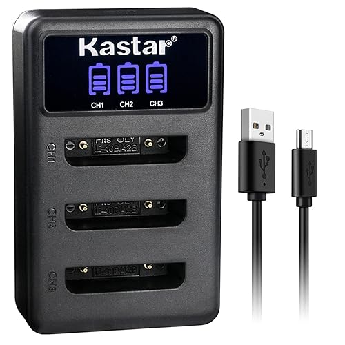 Kastar LCD Triple USB Battery Charger Compatible with Casio NP-80 NP-82 Battery, Casio BC-80L BC-81L Charger, Casio Exilim EX-FR10 EX-G1 EX-H5 EX-JE10