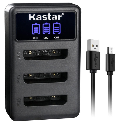Kastar LCD Triple USB Battery Charger Compatible with Casio NP-80 NP-82 Battery, Casio BC-80L BC-81L Charger, Casio Exilim EX-FR10 EX-G1 EX-H5 EX-JE10