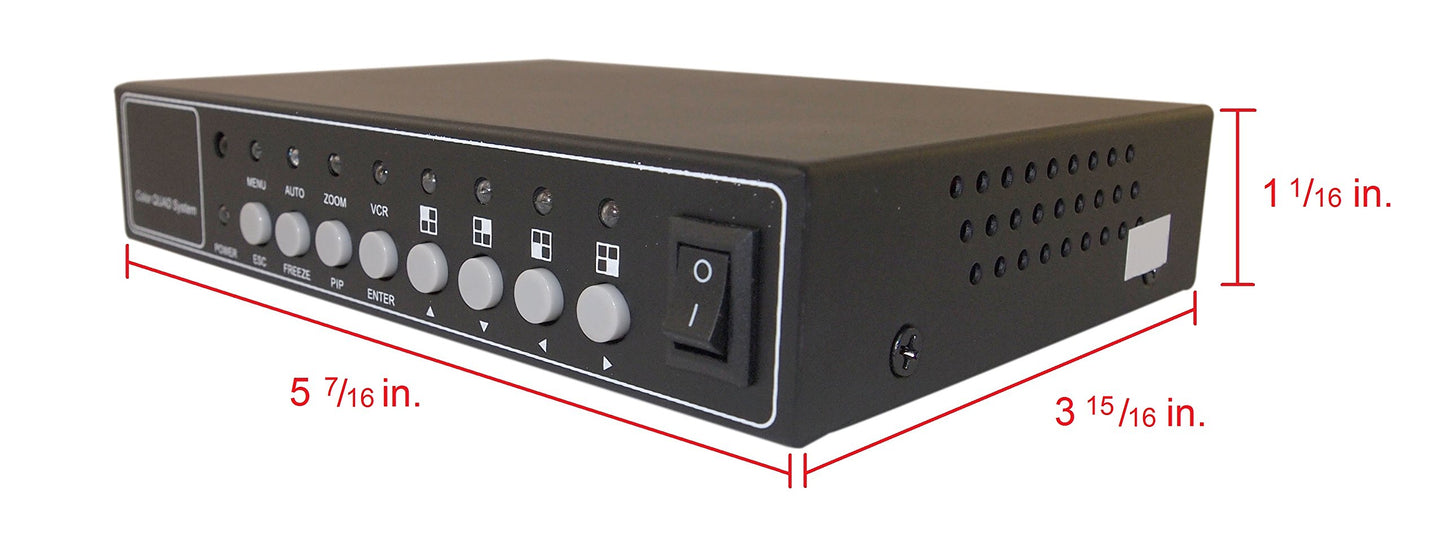 Evertech 4 Channel Analog Color Quad Processor CCTV Security Camera System Video Splitter