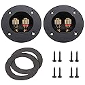 YTYKINOY 2 Pcs Black 3" Round 2-Way Speaker Box Terminal Binding Post Screw Cup Connector Subwoofer Plug