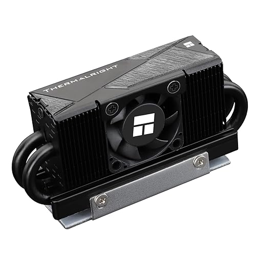 Thermalright HR10 2280 PRO Black SSD Heatsink Cooling,Double-Sided Heat Sink, with Small and High Speed PWM Fan,Thermal Silicone Pad for 2280 SSD PC