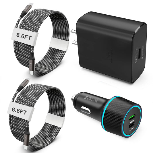 S24 S25 Ultra Charger Type C, SCRUAK 45W PPS Super Fast USB-C Wall/Car Charger for Samsung Galaxy S25 Ultra/S25+/S25/S24 Ultra/S24+/S23/S22/S20/Note
